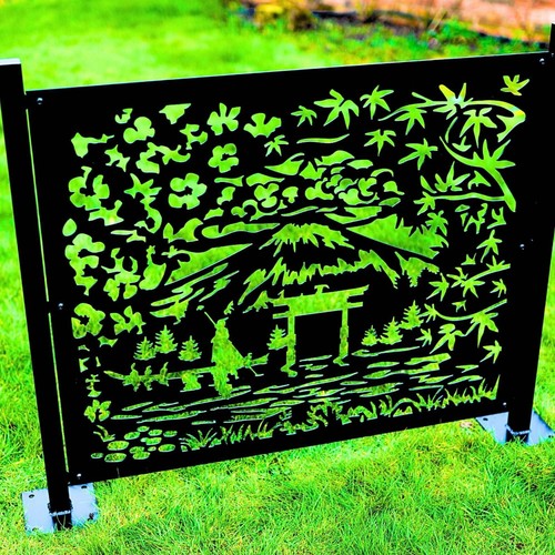 Metal japanese garden fencing - garden,