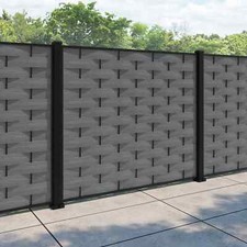 Ripple Fence Panels Mid Grey
